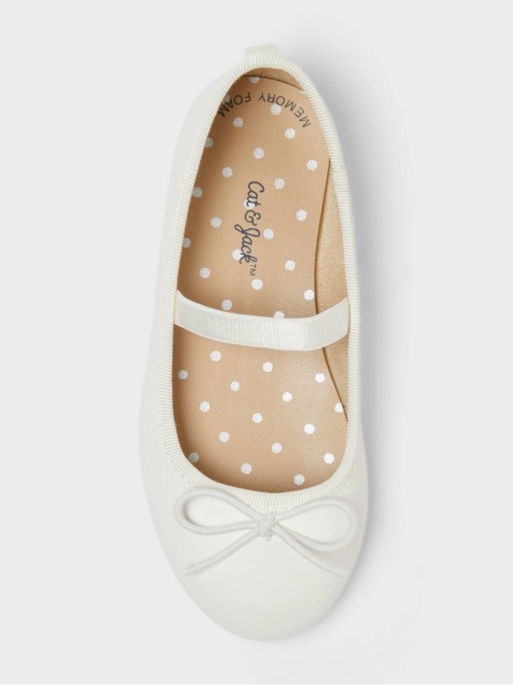 Cat & Jack Nora 2.0 Classic Ballet Flats in White (6T) - Picture 2 of 9